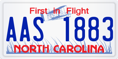 NC license plate AAS1883