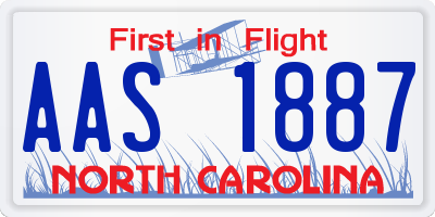 NC license plate AAS1887