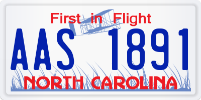 NC license plate AAS1891