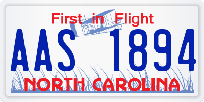 NC license plate AAS1894