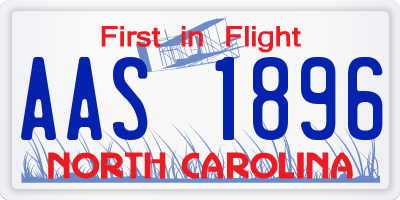 NC license plate AAS1896