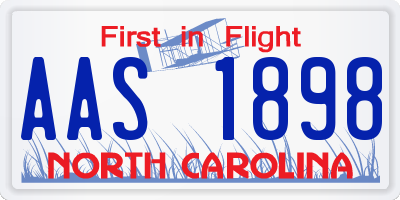 NC license plate AAS1898