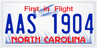 NC license plate AAS1904