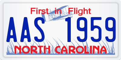 NC license plate AAS1959