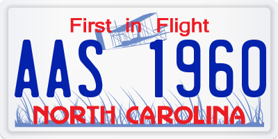 NC license plate AAS1960