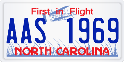 NC license plate AAS1969