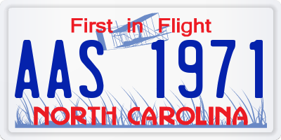 NC license plate AAS1971