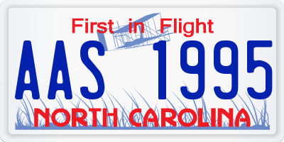 NC license plate AAS1995