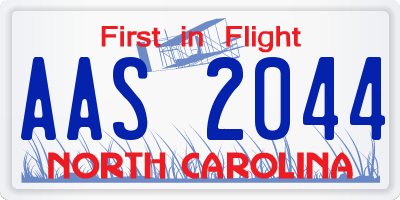NC license plate AAS2044