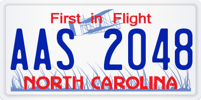 NC license plate AAS2048