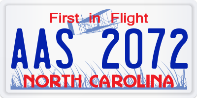NC license plate AAS2072