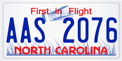 NC license plate AAS2076