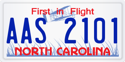NC license plate AAS2101
