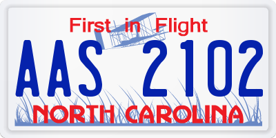 NC license plate AAS2102
