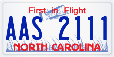 NC license plate AAS2111