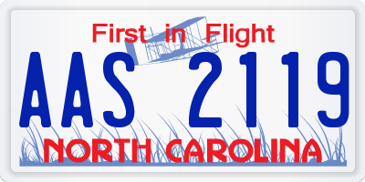 NC license plate AAS2119