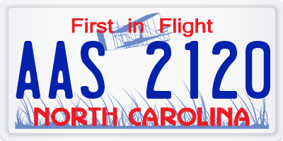 NC license plate AAS2120