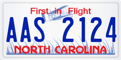 NC license plate AAS2124