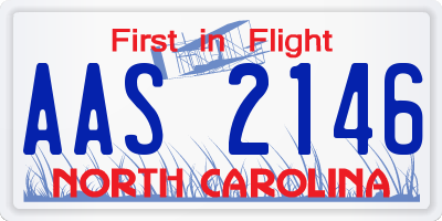 NC license plate AAS2146