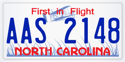 NC license plate AAS2148