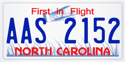 NC license plate AAS2152