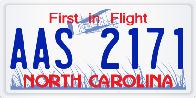 NC license plate AAS2171