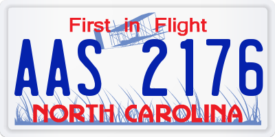 NC license plate AAS2176