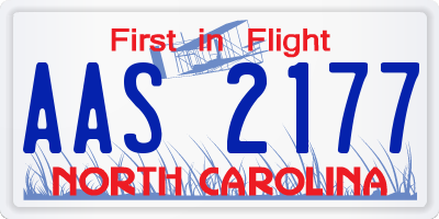 NC license plate AAS2177