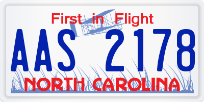 NC license plate AAS2178