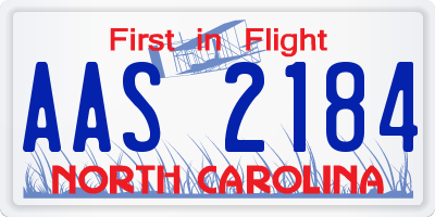 NC license plate AAS2184