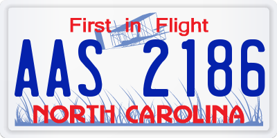 NC license plate AAS2186