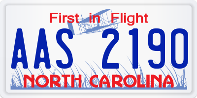 NC license plate AAS2190