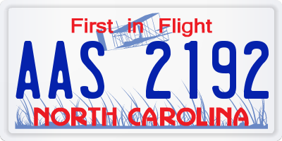 NC license plate AAS2192