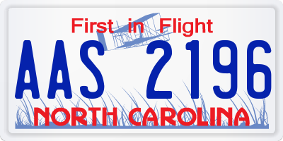 NC license plate AAS2196
