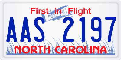 NC license plate AAS2197