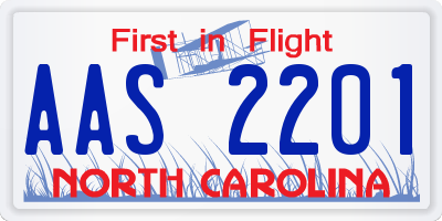 NC license plate AAS2201