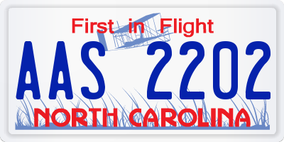 NC license plate AAS2202