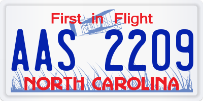 NC license plate AAS2209