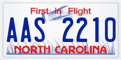 NC license plate AAS2210