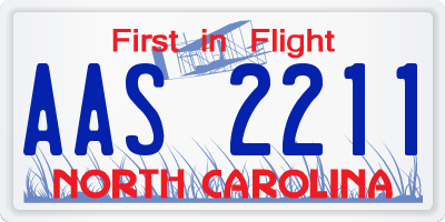 NC license plate AAS2211