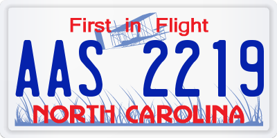 NC license plate AAS2219