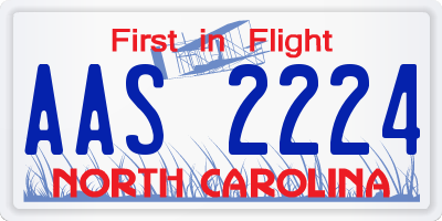 NC license plate AAS2224
