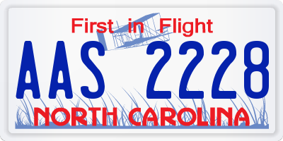 NC license plate AAS2228