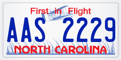 NC license plate AAS2229
