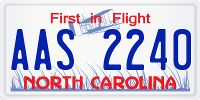 NC license plate AAS2240