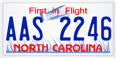 NC license plate AAS2246