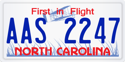NC license plate AAS2247
