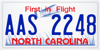 NC license plate AAS2248