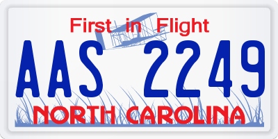 NC license plate AAS2249