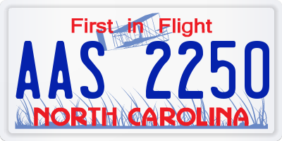 NC license plate AAS2250